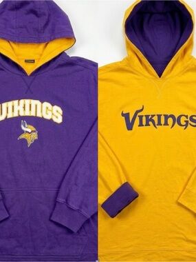 Vintage 2005 NWOT Reebok NFL Minnesota Vikings Reversible Hoodie 3XL Purple B&T